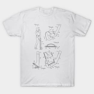 Golf Club Vintage Patent Hand Drawing T-Shirt